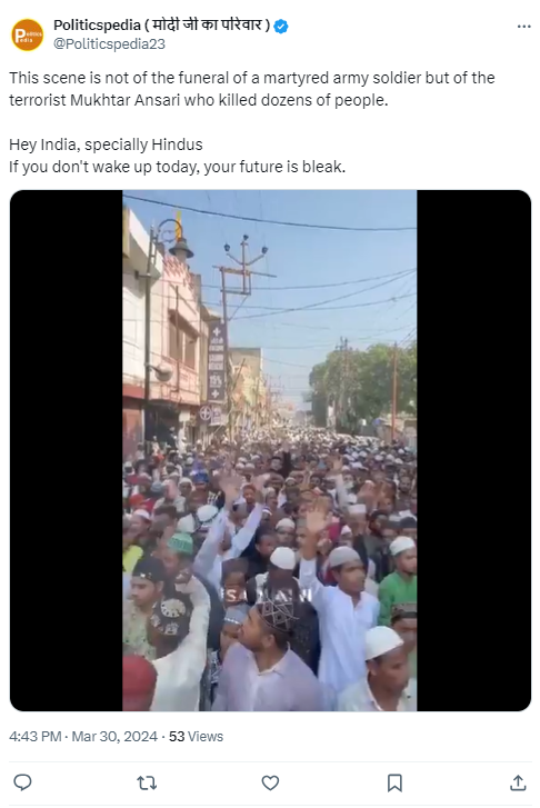  Funeral Procession Of Mukhtar Ansari ?