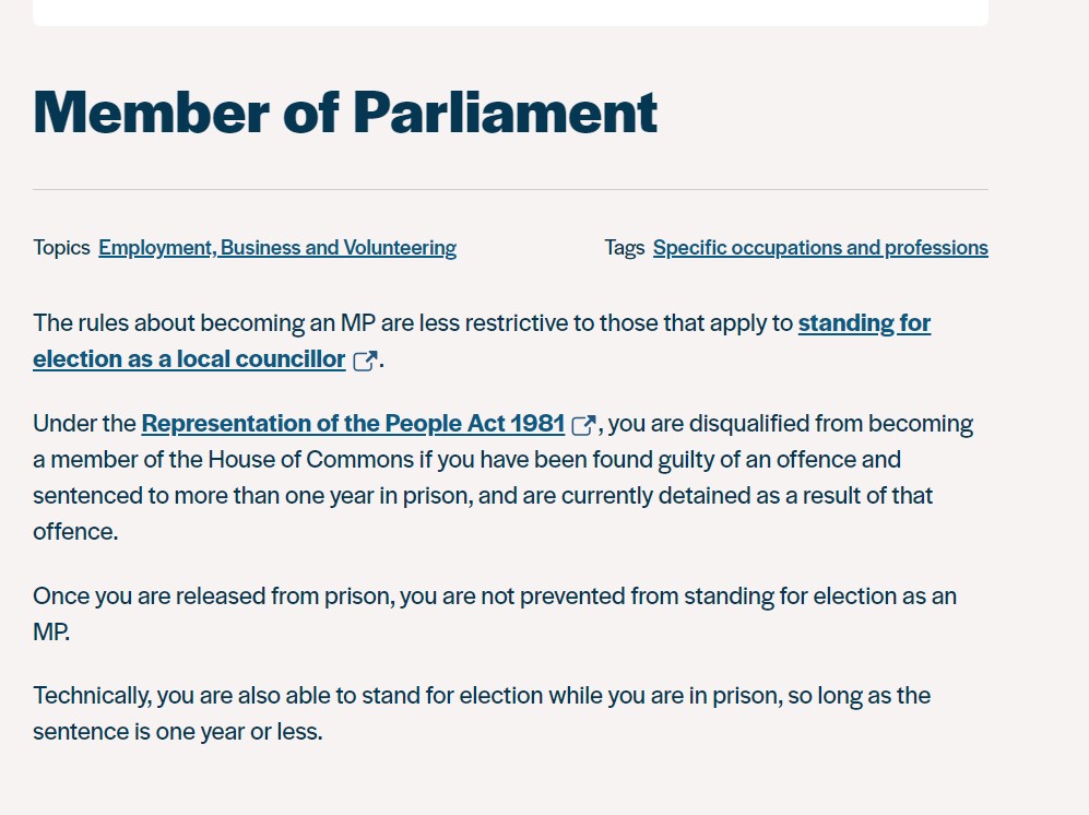 Advice/member-of-parliament section in Unlock Website 
