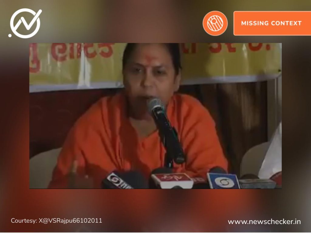 Fact Check: Old Video Of Uma Bharti Calling PM Modi ‘Vinash Purush ...