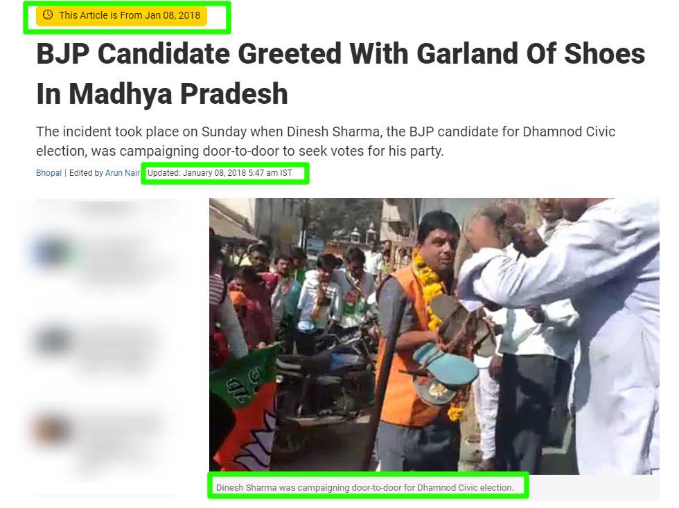 Video Of Man Greeting BJP Leader With Garland Of Shoes Is Old