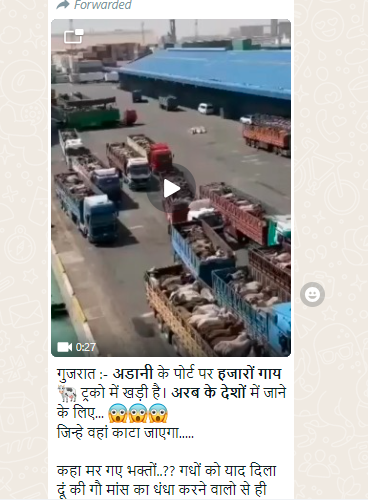 گائیوں سے بھرے ٹرکوں والی وائرل ویڈیو کا بھارت سے کوئی تعلق نہیں ہے۔
