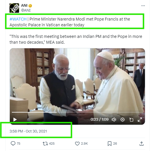 PM Modi and The Pope