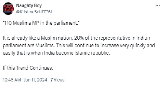 110 मुस्लिम खासदार लोकसभेवर निवडून आल्याचा खोटा दावा व्हायरल