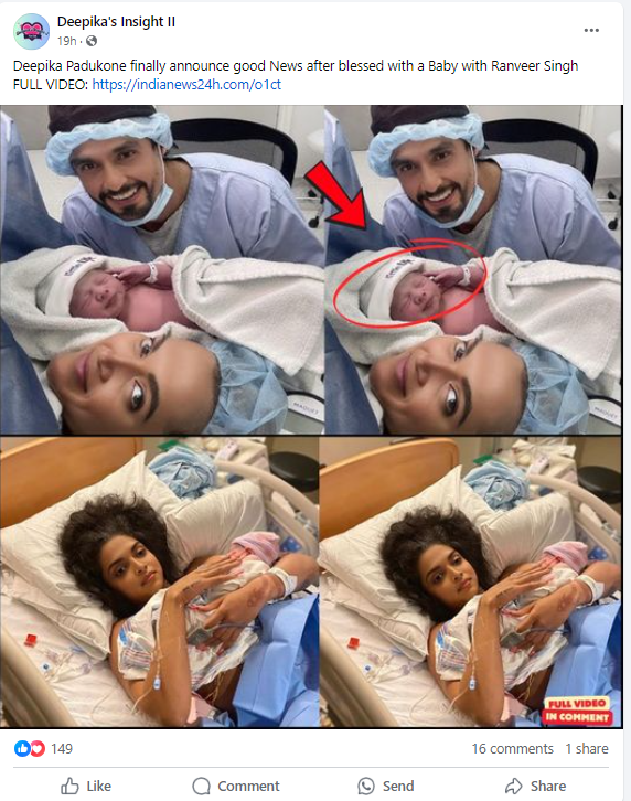 Viral Photos Of Deepika Padukone And Ranveer Singh With Their Newborn Are Manipulated