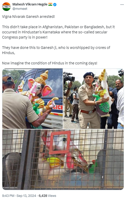 Fact Check: Was Lord Ganesha Statue "Arrested" by Karnataka Police?