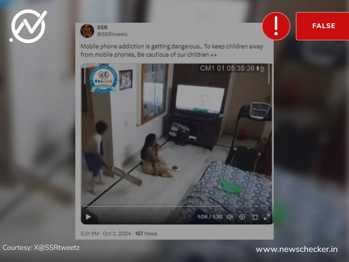 Fact Check: Scripted Video Of Child Hitting Mother With Cricket Bat Shared As Real