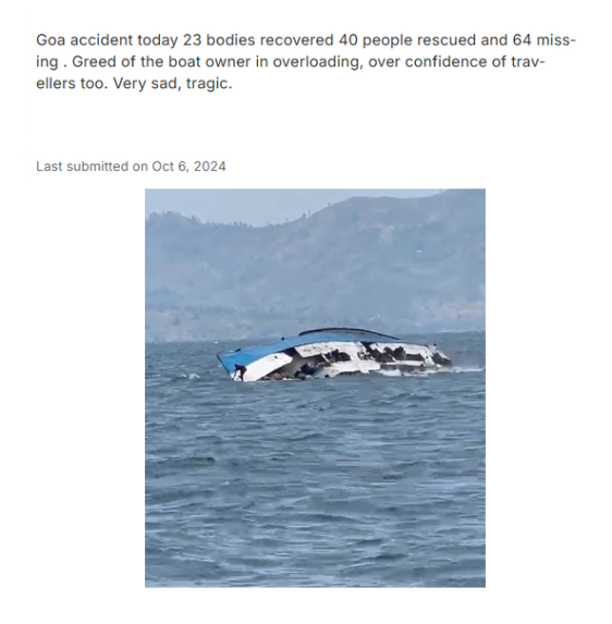 Viral Video Claiming To Show Boat Capsizing In Goa Is Actually From Congo