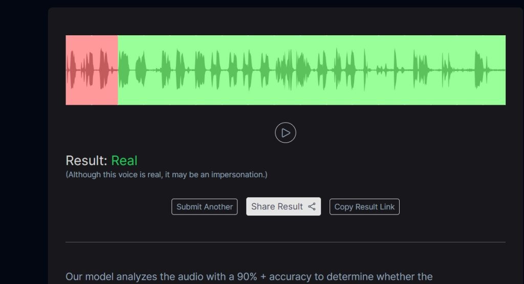 Voice detection in resemble.ai