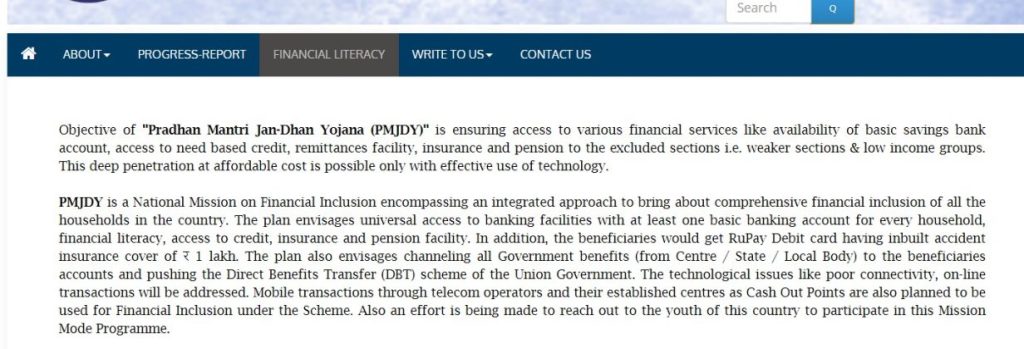 Courtesy:Website of Pradhan Mantri Jan-Dhan Yojana
