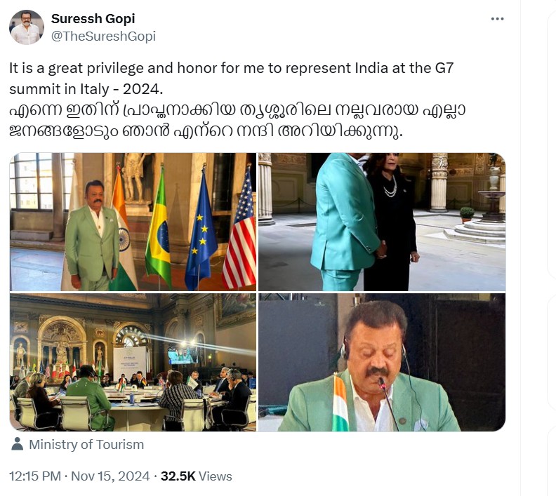 X Post by Suresh Gopi 