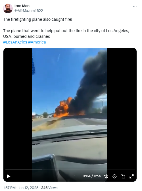 Old Video From Chile Shared As Firefighting Plane Crashing In Los Angeles