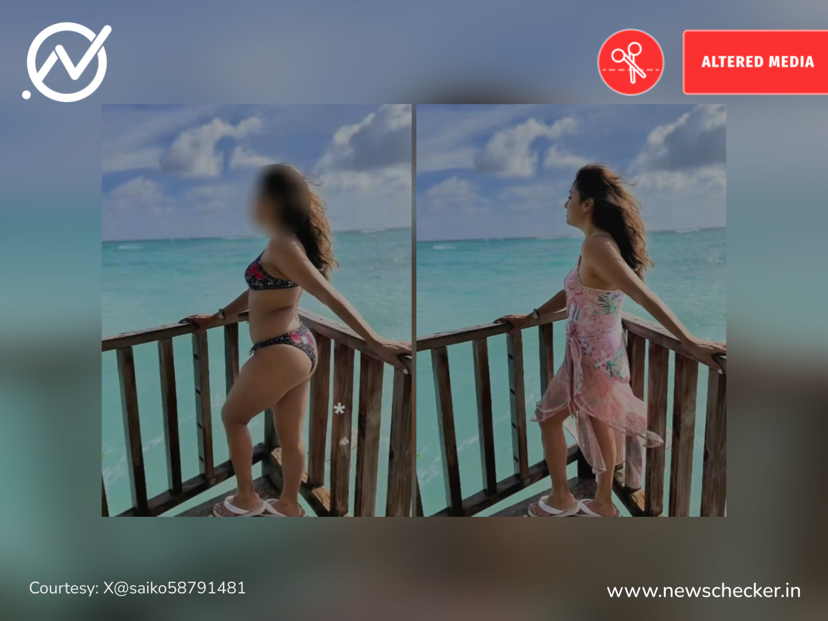 நடிகை ஜோதிகா நீச்சல் உடையில் இருப்பதாக பரவும் படம் உண்மையானதா?