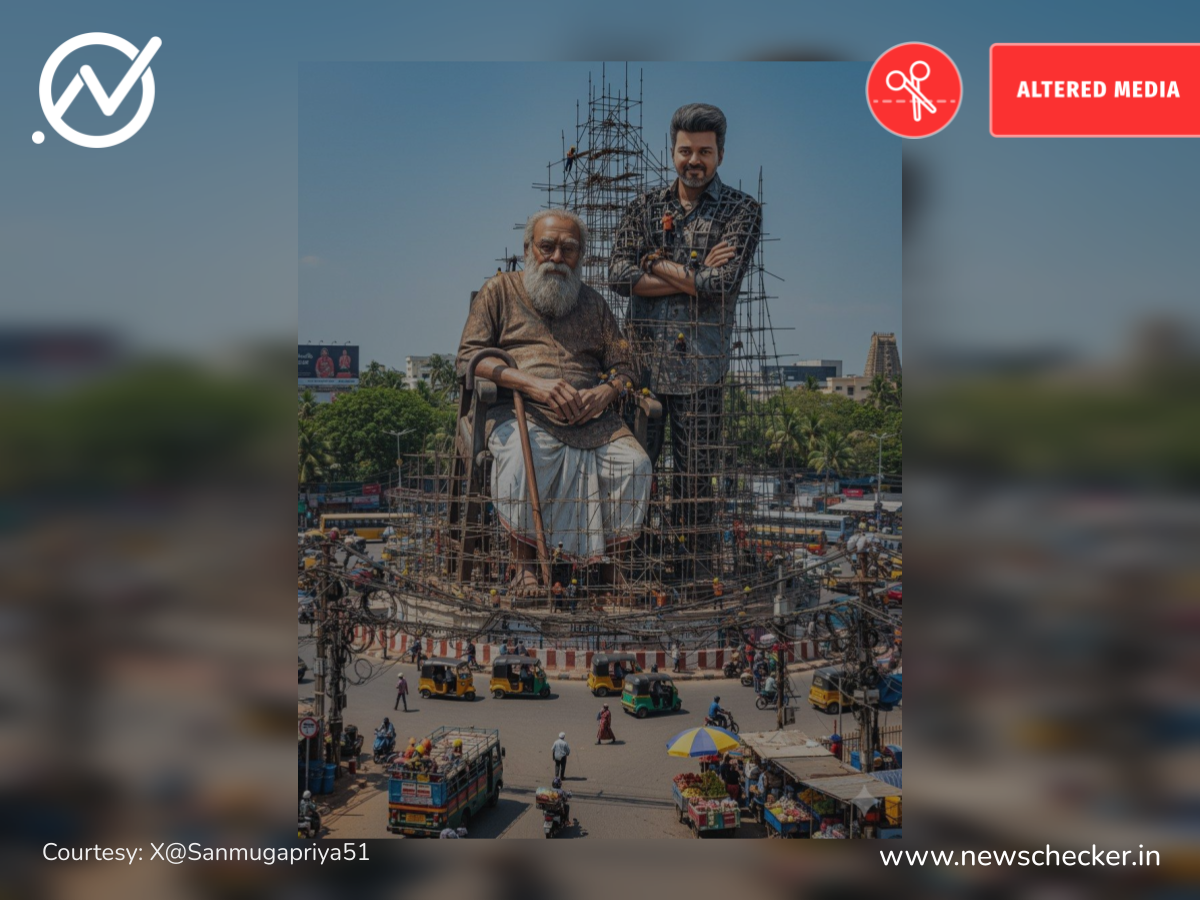 பெரியாருடன் விஜய் நிற்கும் சிலை; வைரலாகும் படம் உண்மையானதா?