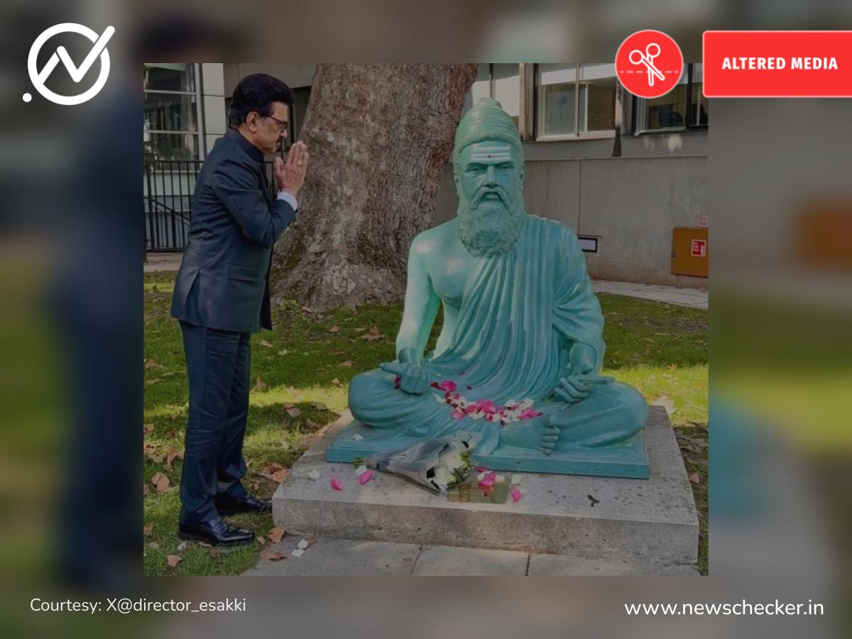 முதலமைச்சர் ஸ்டாலின் வணங்கிய திருவள்ளுவர் சிலை திருநீர் அணிந்திருந்ததா?