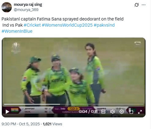 Women’s World Cup 2025: Viral Video Claiming Pakistan Captain Sprayed Deodorant On Pitch During India Match Is Misleading
